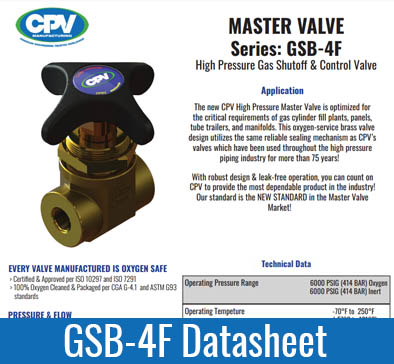 GSB-4F Master Valve Datasheet
